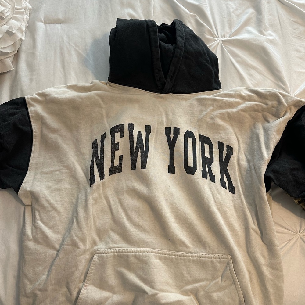 PACSUN New York Black and Cream Hoodie